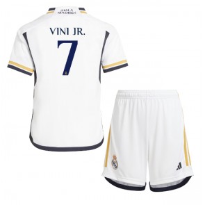 Real Madrid Vinicius Junior #7 Domácí dres komplet pro Děti 2023-24 Krátkým Rukávem (+ Krátké kalhoty)