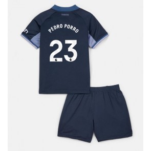 Tottenham Hotspur Pedro Porro #23 Venkovní dres komplet pro Děti 2023-24 Krátkým Rukávem (+ Krátké kalhoty)