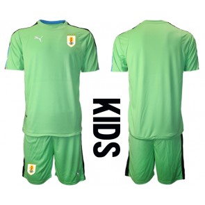 Uruguay Brankář Domácí dres komplet pro Děti MS 2022 Krátkým Rukávem (+ Krátké kalhoty)