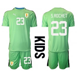 Uruguay Sergio Rochet #23 Brankář Domácí dres komplet pro Děti MS 2022 Krátkým Rukávem (+ Krátké kalhoty)