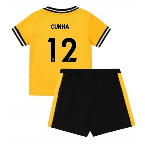 Wolves Matheus Cunha #12 Domácí dres komplet pro Děti 2023-24 Krátkým Rukávem (+ Krátké kalhoty)
