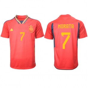 Španělsko Alvaro Morata #7 Domácí Dres MS 2022 Krátkým Rukávem