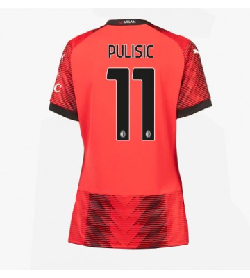 AC Milan Christian Pulisic #11 Domácí Dres pro Dámy 2023-24 Krátkým Rukávem