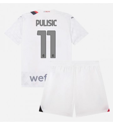 AC Milan Christian Pulisic #11 Venkovní dres komplet pro Děti 2023-24 Krátkým Rukávem (+ Krátké kalhoty)