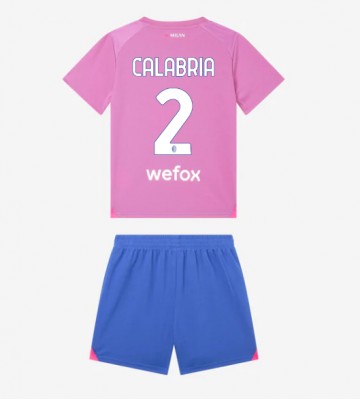 AC Milan Davide Calabria #2 Alternativní dres komplet pro Děti 2023-24 Krátkým Rukávem (+ Krátké kalhoty)