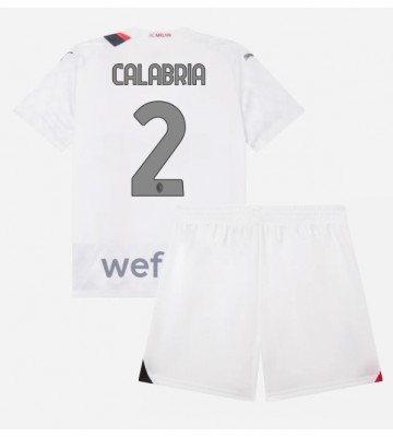 AC Milan Davide Calabria #2 Venkovní dres komplet pro Děti 2023-24 Krátkým Rukávem (+ Krátké kalhoty)