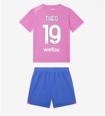 AC Milan Theo Hernandez #19 Alternativní dres komplet pro Děti 2023-24 Krátkým Rukávem (+ Krátké kalhoty)