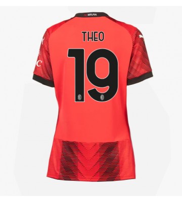 AC Milan Theo Hernandez #19 Domácí Dres pro Dámy 2023-24 Krátkým Rukávem