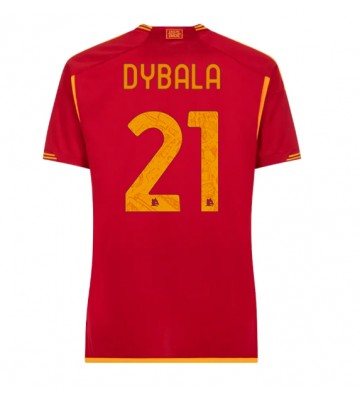 AS Roma Paulo Dybala #21 Domácí Dres pro Dámy 2023-24 Krátkým Rukávem