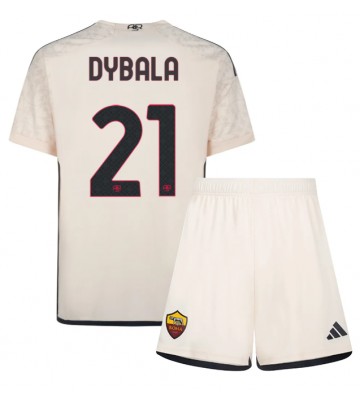 AS Roma Paulo Dybala #21 Venkovní dres komplet pro Děti 2023-24 Krátkým Rukávem (+ Krátké kalhoty)