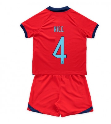 Anglie Declan Rice #4 Venkovní dres komplet pro Děti MS 2022 Krátkým Rukávem (+ Krátké kalhoty)