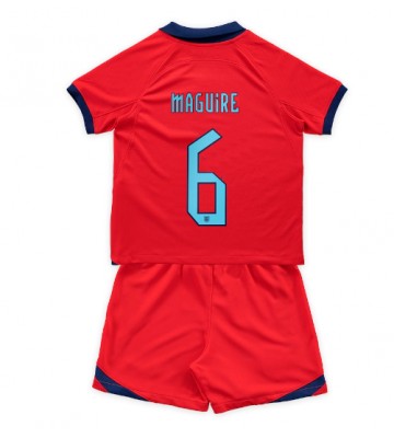 Anglie Harry Maguire #6 Venkovní dres komplet pro Děti MS 2022 Krátkým Rukávem (+ Krátké kalhoty)