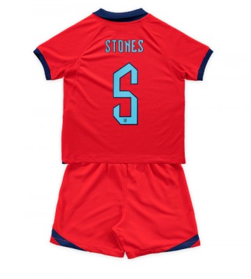 Anglie John Stones #5 Venkovní dres komplet pro Děti MS 2022 Krátkým Rukávem (+ Krátké kalhoty)