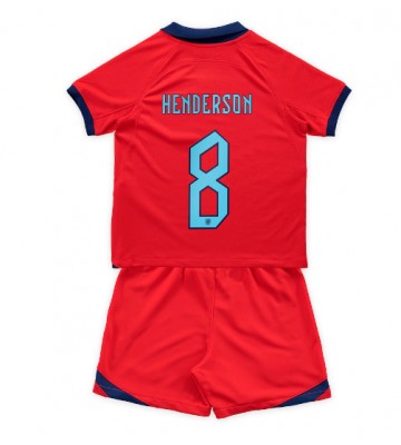 Anglie Jordan Henderson #8 Venkovní dres komplet pro Děti MS 2022 Krátkým Rukávem (+ Krátké kalhoty)