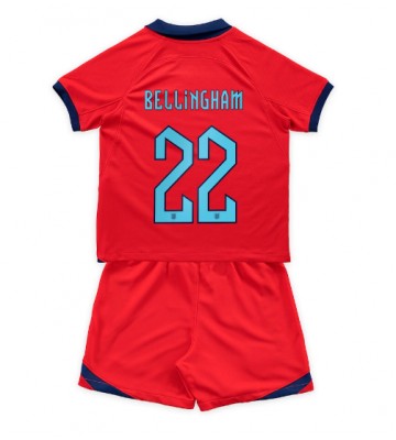 Anglie Jude Bellingham #22 Venkovní dres komplet pro Děti MS 2022 Krátkým Rukávem (+ Krátké kalhoty)