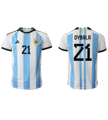 Argentina Paulo Dybala #21 Domácí Dres MS 2022 Krátkým Rukávem