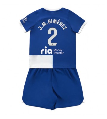 Atletico Madrid Jose Gimenez #2 Venkovní dres komplet pro Děti 2023-24 Krátkým Rukávem (+ Krátké kalhoty)