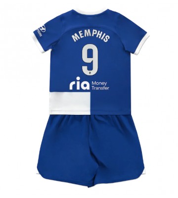 Atletico Madrid Memphis Depay #9 Venkovní dres komplet pro Děti 2023-24 Krátkým Rukávem (+ Krátké kalhoty)