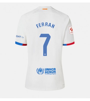 Barcelona Ferran Torres #7 Venkovní Dres pro Dámy 2023-24 Krátkým Rukávem