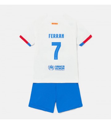 Barcelona Ferran Torres #7 Venkovní dres komplet pro Děti 2023-24 Krátkým Rukávem (+ Krátké kalhoty)