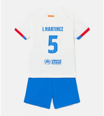 Barcelona Inigo Martinez #5 Venkovní dres komplet pro Děti 2023-24 Krátkým Rukávem (+ Krátké kalhoty)