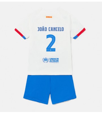 Barcelona Joao Cancelo #2 Venkovní dres komplet pro Děti 2023-24 Krátkým Rukávem (+ Krátké kalhoty)