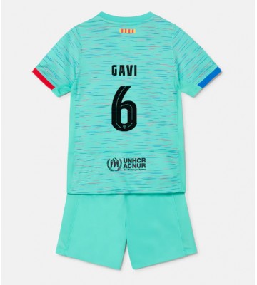 Barcelona Paez Gavi #6 Alternativní dres komplet pro Děti 2023-24 Krátkým Rukávem (+ Krátké kalhoty)