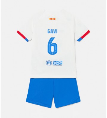 Barcelona Paez Gavi #6 Venkovní dres komplet pro Děti 2023-24 Krátkým Rukávem (+ Krátké kalhoty)