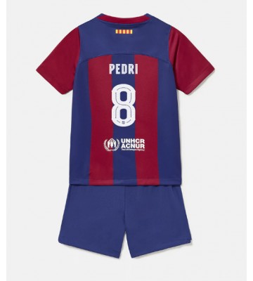 Barcelona Pedri Gonzalez #8 Domácí dres komplet pro Děti 2023-24 Krátkým Rukávem (+ Krátké kalhoty)