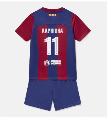 Barcelona Raphinha Belloli #11 Domácí dres komplet pro Děti 2023-24 Krátkým Rukávem (+ Krátké kalhoty)