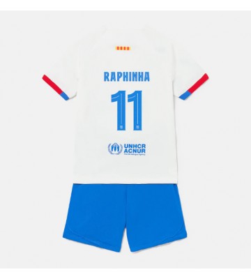 Barcelona Raphinha Belloli #11 Venkovní dres komplet pro Děti 2023-24 Krátkým Rukávem (+ Krátké kalhoty)