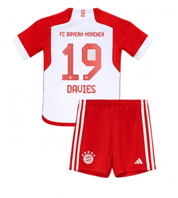 Bayern Munich Alphonso Davies #19 Domácí dres komplet pro Děti 2023-24 Krátkým Rukávem (+ Krátké kalhoty)