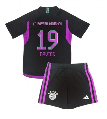 Bayern Munich Alphonso Davies #19 Venkovní dres komplet pro Děti 2023-24 Krátkým Rukávem (+ Krátké kalhoty)