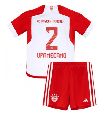 Bayern Munich Dayot Upamecano #2 Domácí dres komplet pro Děti 2023-24 Krátkým Rukávem (+ Krátké kalhoty)