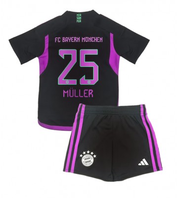 Bayern Munich Thomas Muller #25 Venkovní dres komplet pro Děti 2023-24 Krátkým Rukávem (+ Krátké kalhoty)