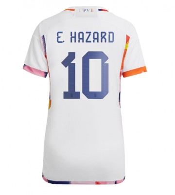 Belgie Eden Hazard #10 Venkovní Dres pro Dámy MS 2022 Krátkým Rukávem