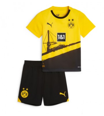 Borussia Dortmund Domácí dres komplet pro Děti 2023-24 Krátkým Rukávem (+ Krátké kalhoty)