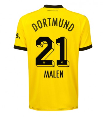 Borussia Dortmund Donyell Malen #21 Domácí Dres 2023-24 Krátkým Rukávem