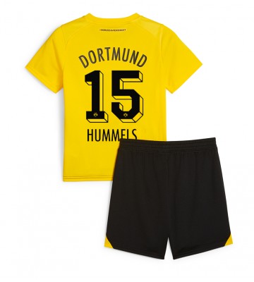 Borussia Dortmund Mats Hummels #15 Domácí dres komplet pro Děti 2023-24 Krátkým Rukávem (+ Krátké kalhoty)