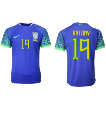 Brazílie Antony #19 Venkovní Dres MS 2022 Krátkým Rukávem