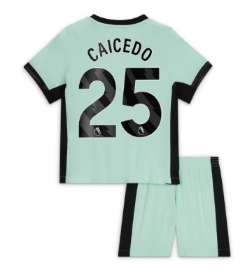 Chelsea Moises Caicedo #25 Alternativní dres komplet pro Děti 2023-24 Krátkým Rukávem (+ Krátké kalhoty)