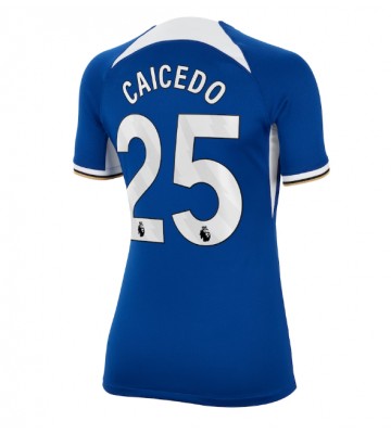 Chelsea Moises Caicedo #25 Domácí Dres pro Dámy 2023-24 Krátkým Rukávem