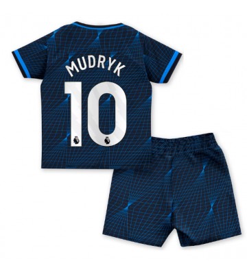 Chelsea Mykhailo Mudryk #10 Venkovní dres komplet pro Děti 2023-24 Krátkým Rukávem (+ Krátké kalhoty)