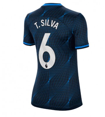 Chelsea Thiago Silva #6 Venkovní Dres pro Dámy 2023-24 Krátkým Rukávem