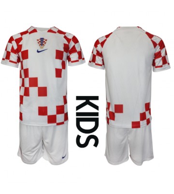 Chorvatsko Domácí dres komplet pro Děti MS 2022 Krátkým Rukávem (+ Krátké kalhoty)