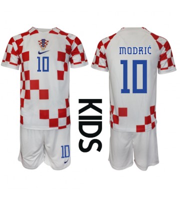 Chorvatsko Luka Modric #10 Domácí dres komplet pro Děti MS 2022 Krátkým Rukávem (+ Krátké kalhoty)