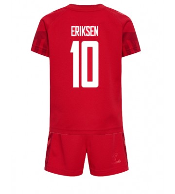 Dánsko Christian Eriksen #10 Domácí dres komplet pro Děti MS 2022 Krátkým Rukávem (+ Krátké kalhoty)