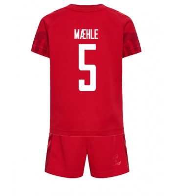 Dánsko Joakim Maehle #5 Domácí dres komplet pro Děti MS 2022 Krátkým Rukávem (+ Krátké kalhoty)