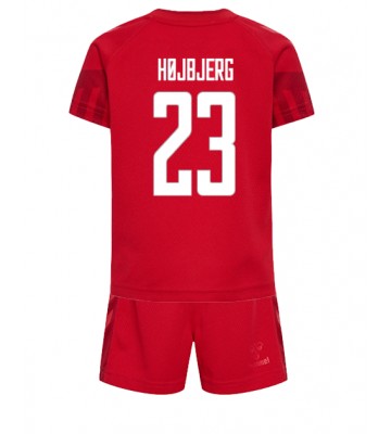 Dánsko Pierre-Emile Hojbjerg #23 Domácí dres komplet pro Děti MS 2022 Krátkým Rukávem (+ Krátké kalhoty)