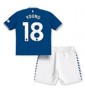 Everton Ashley Young #18 Domácí dres komplet pro Děti 2023-24 Krátkým Rukávem (+ Krátké kalhoty)
